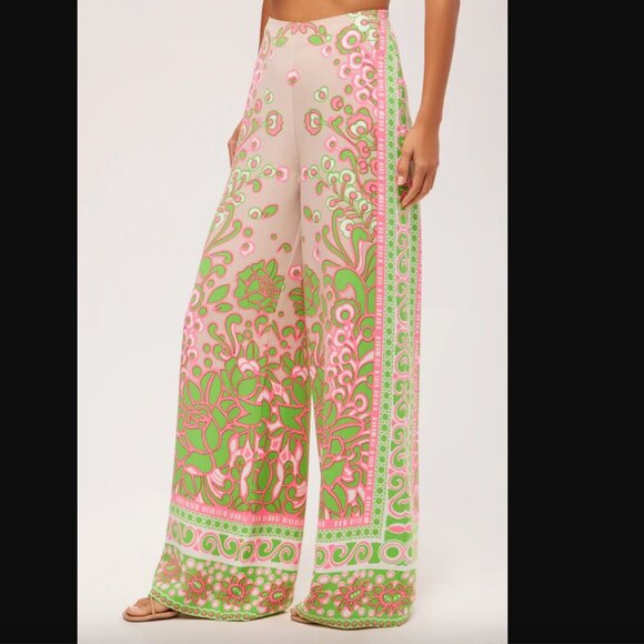 Trina Turk Federer Wide-Leg Pant - Petra Floral 0 NWT - Picture 1 of 8